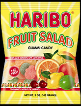Haribo Fruit Salad Gummy Candy 5 oz Each Bag Quantity 12 Bags Per Case Sweet Browse at UsaCandyWholesale.Com